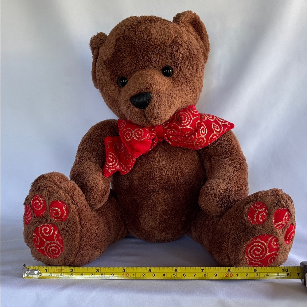 VINTAGE HUG & LUV  2002 Brown Teddy Bear with Red Accents - Picture 11 of 14